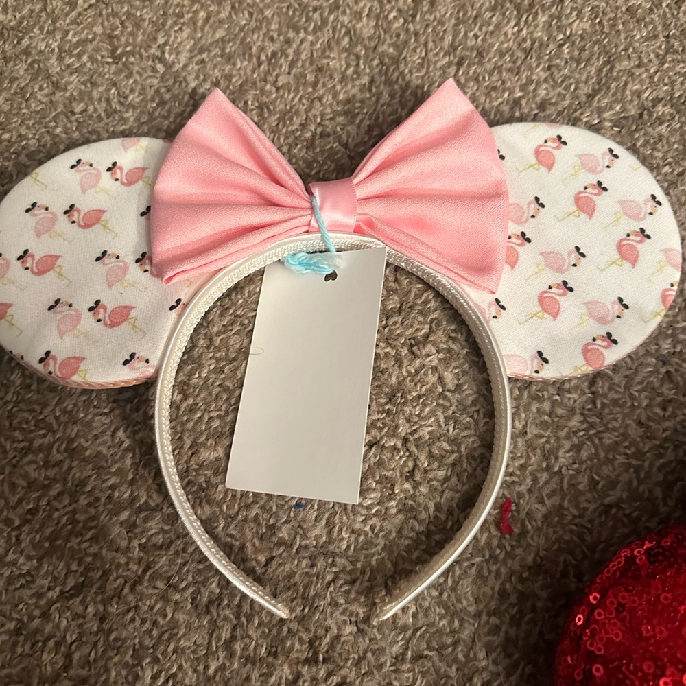 Pink Bow Mouse Ears Headband